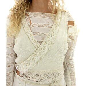 Magnolia Pearl - Angel Embroidered Wrap Tank. NWOT